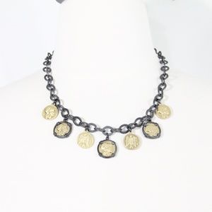Lia Sophia Necklace NEW Women Costume Jewelry Statement Piece Roman Coins
